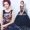 New Arrival Navy Blue Ball Gown Top Vintage Long Evening Dress Vestido De Festa Elegant Formal Dresses